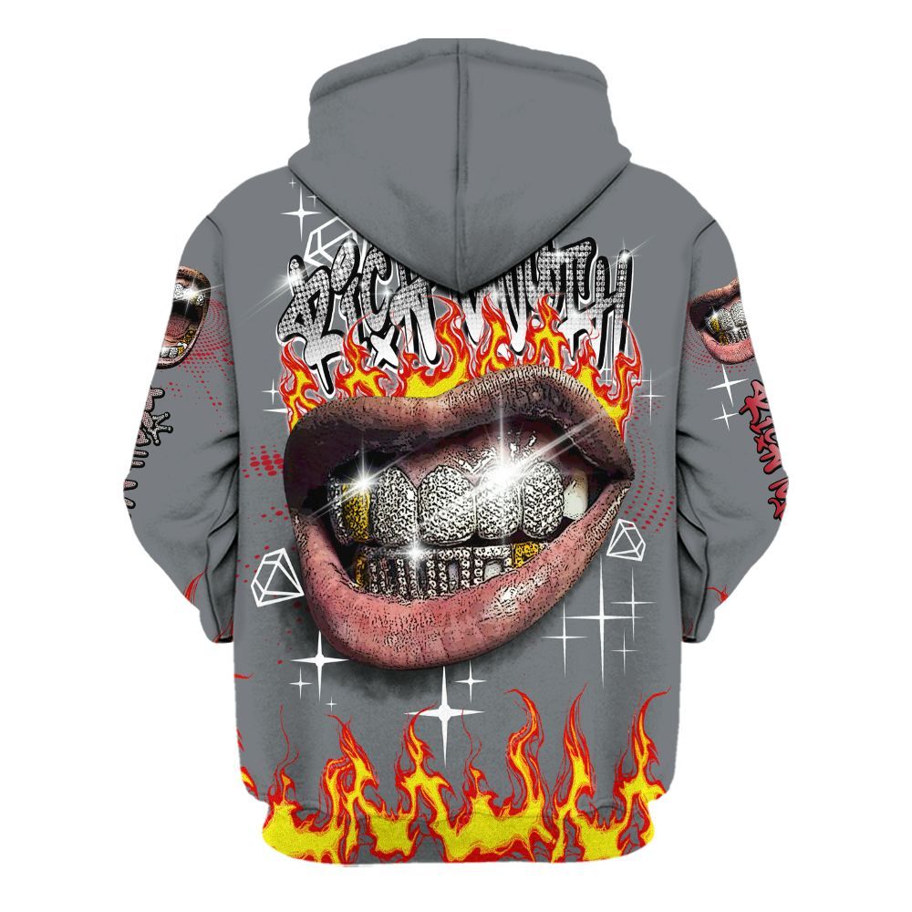 Hoodie To Match Retro Fire Red 9s - Rich Mouth Fire Rap Retro 90s All Over Print
