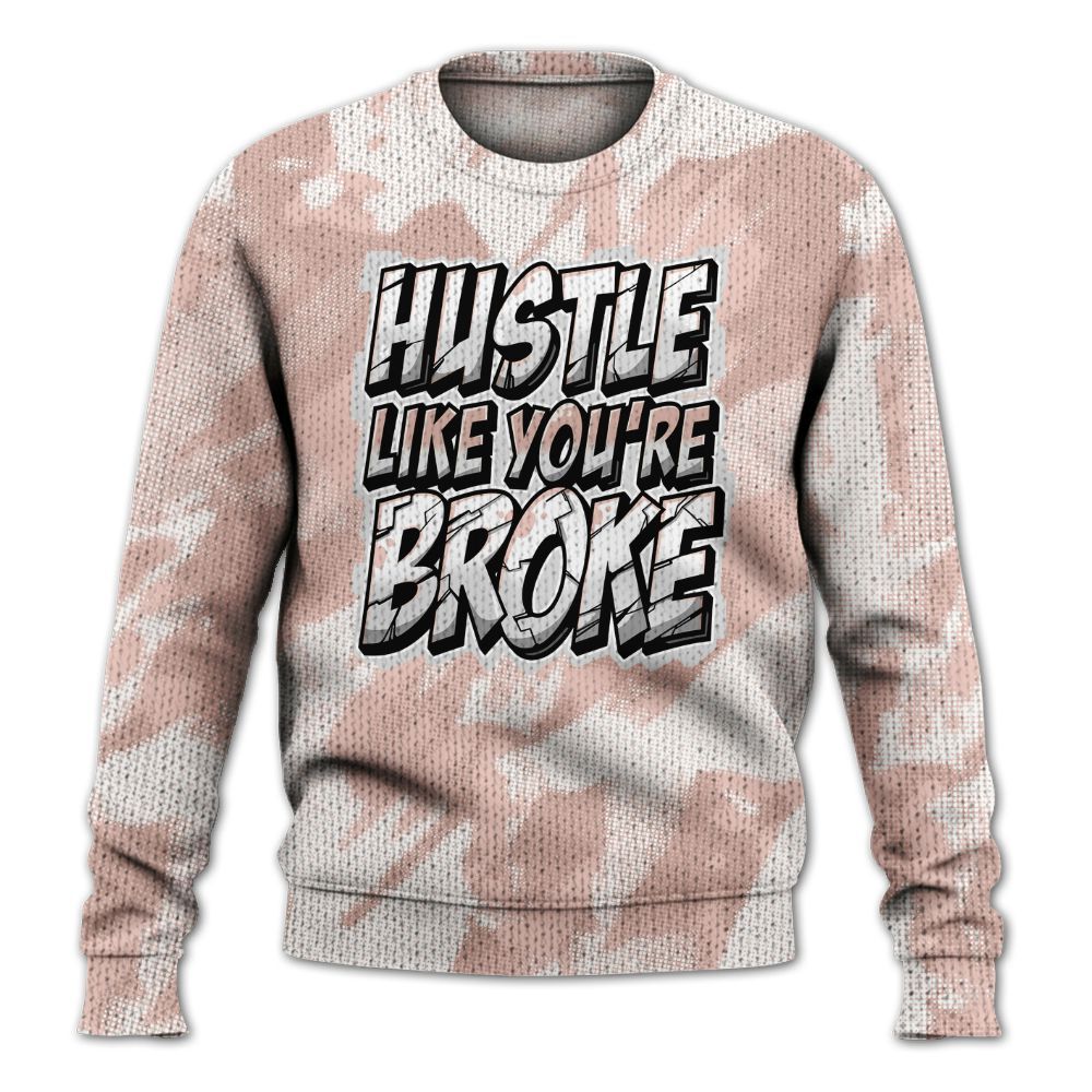 Knitted Sweater To Match Low Legend Pink 11s - Hustles Like Broke Abstract