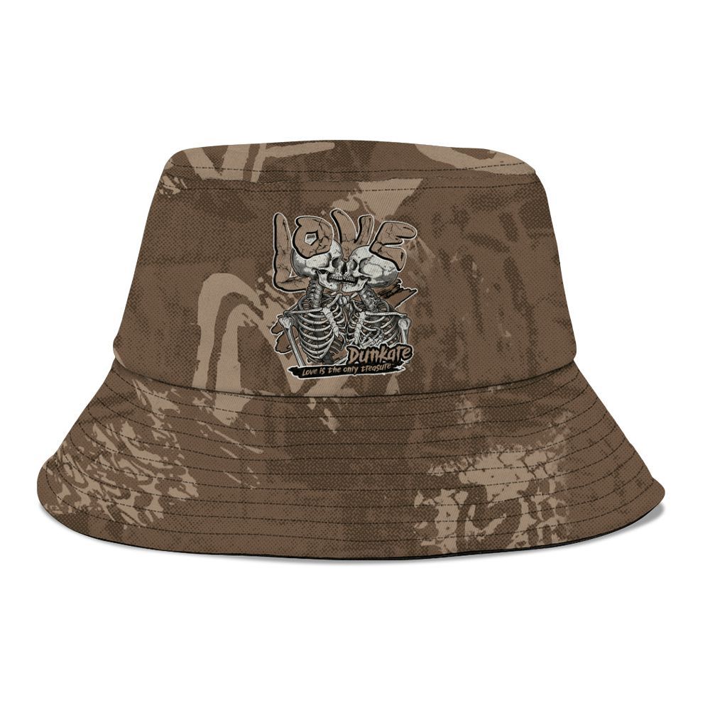 Bucket Hat To Match Dark Mocha Jack - Skull Love Graphic
