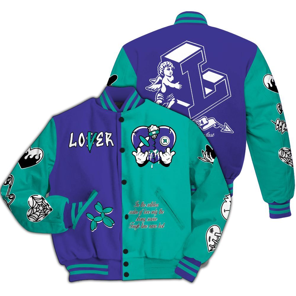 Varsity Jacket To Match Retro Grape 5s - Loser Lover Heartbreak All Over Print