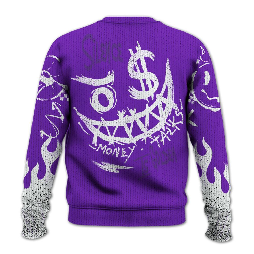 Knitted Sweater To Match Retro Dark Iris 3s - Mouth Burning Street Style