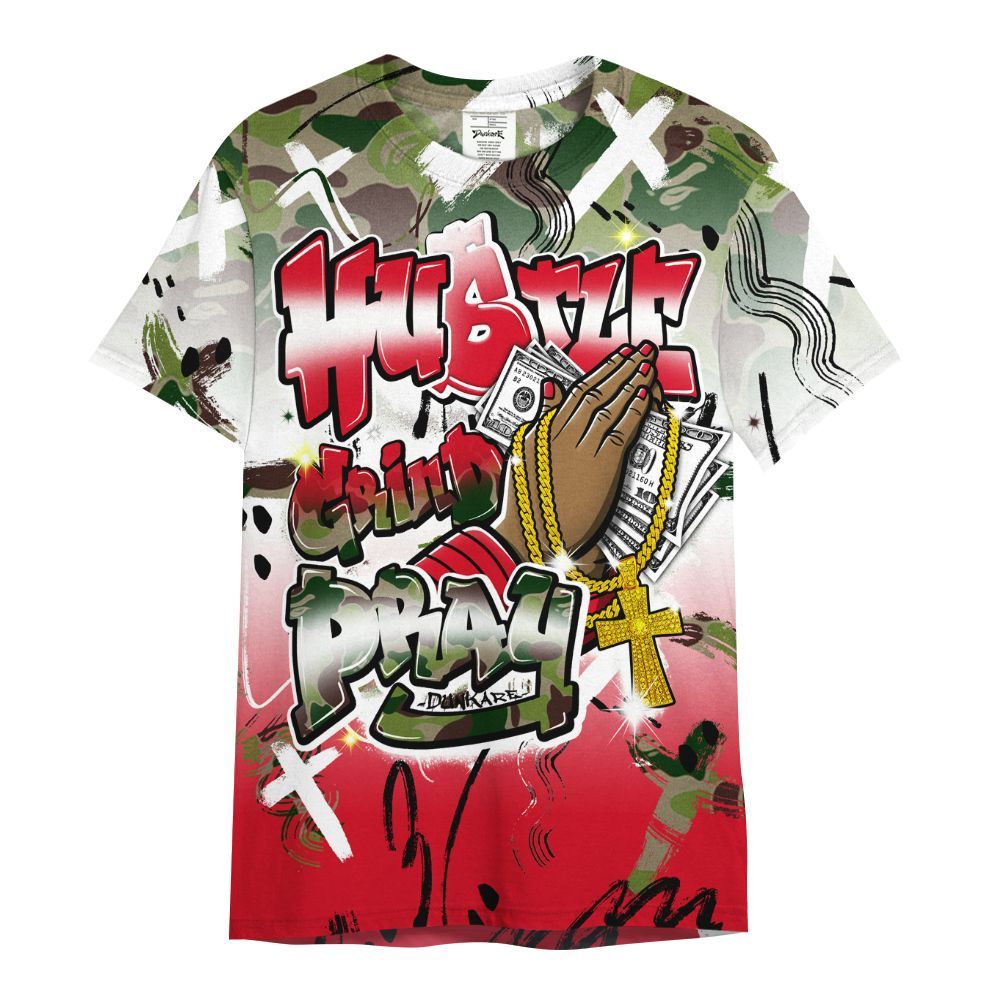 Shirt To Match Air Max 90 Duck Camo Red - Money Hustle Grind Pray All Over Print
