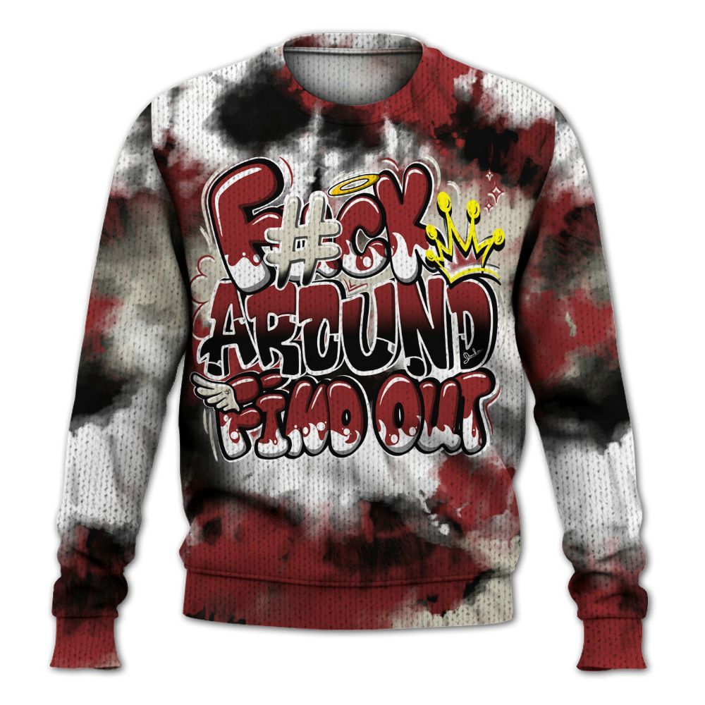 Knitted Sweater To Match High 85 Bred 1s - Tie Dye FK Around Find Out