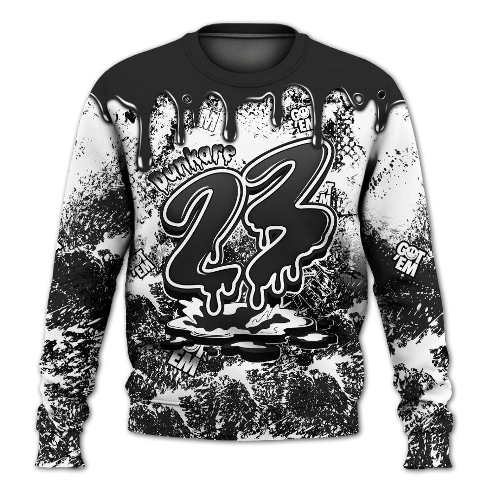 Sweatshirt To Match Black Cat NET 4s - Dripping 23 Drip All Over Print