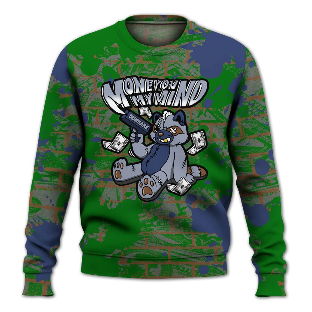 Sweatshirt To Match Midnight Navy 13s - Money On My Mind Raccoon Brick All Over Print