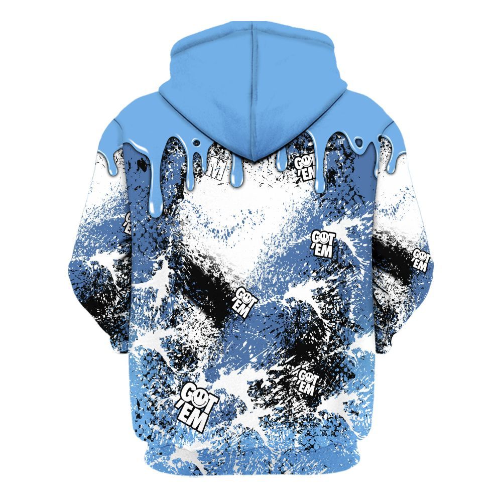 Hoodie To Match University Blue 6s - Dripping 23 Drip All Over Print