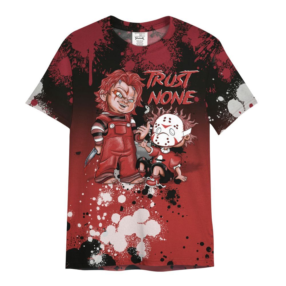 Shirt To Match Bred Reimagined 4s - Trust No One Scary All Over Print