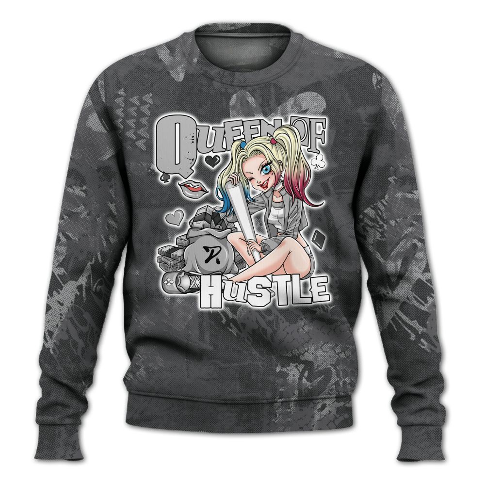Sweatshirt To Match White Thunder 4s - Hustles Quiinn Heart Grunge All Over Print