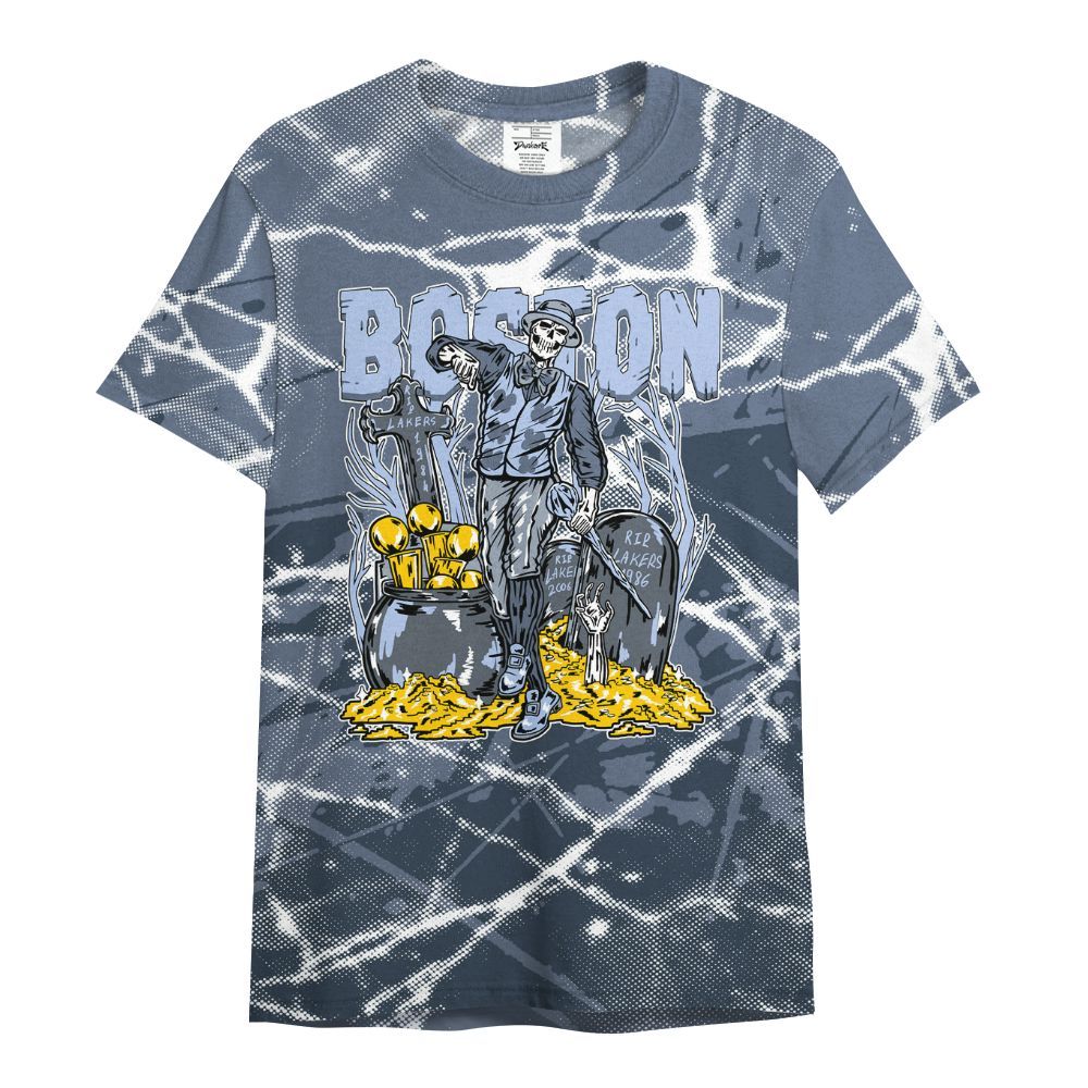 Shirt To Match Low Diffused Blue 11s - Goldrush Skeleton Profound All Over Print