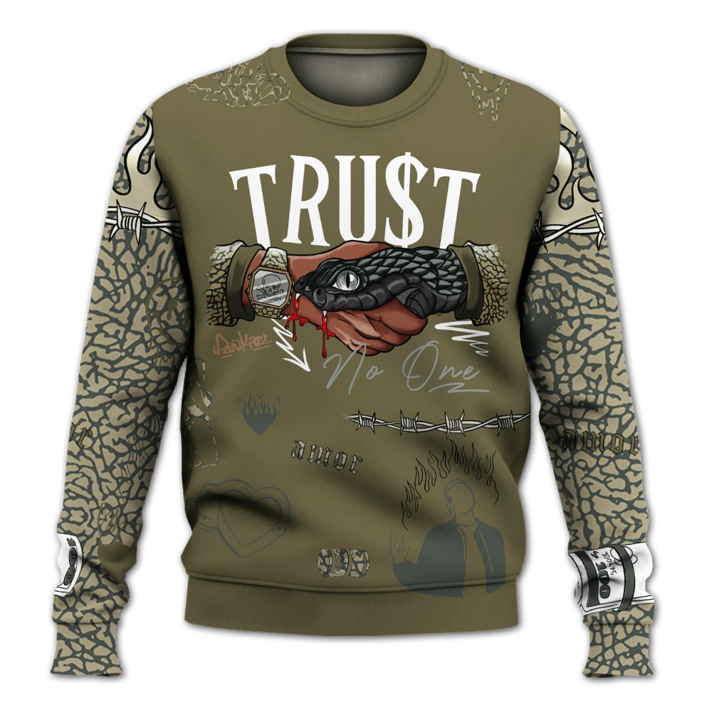 Sweatshirt To Match Retro Family Affair 3s - Snake Trust No One All Over Print