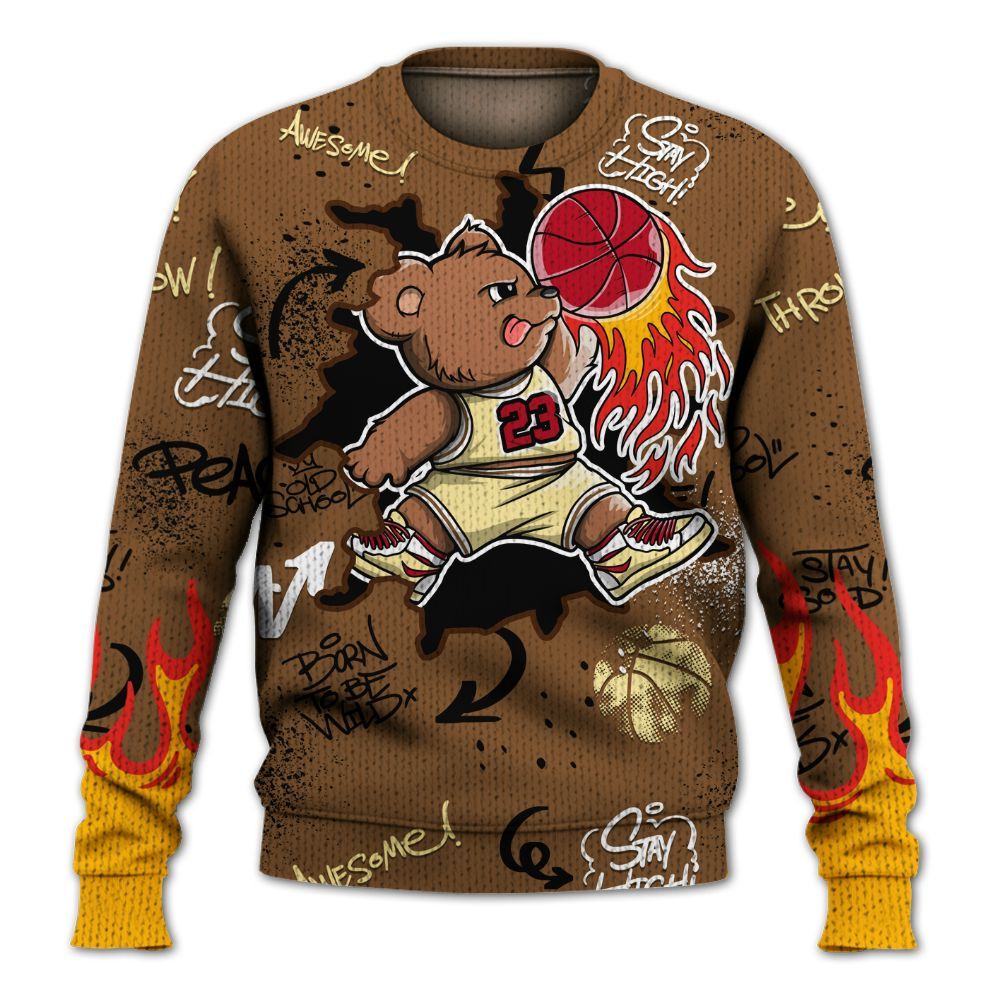 Knitted Sweater To Match Air Max 90 Escape - Number 23 Basketball Bear Custom Name