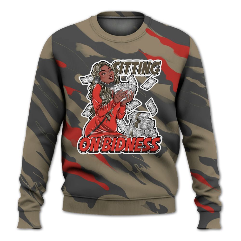 Sweatshirt To Match Olive 9s - Bidness Colored All Over Print