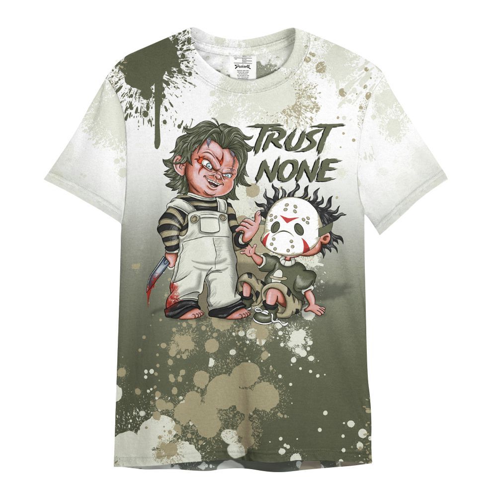 Shirt To Match Low OG Medium Olive 1s - Trust No One Scary All Over Print