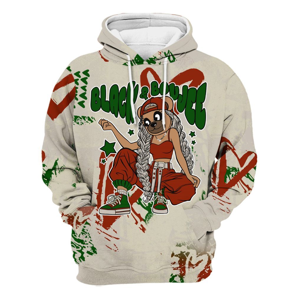 Hoodie To Match El Grito 5s - Boujee Girls Bear Heart Grunge All Over Print