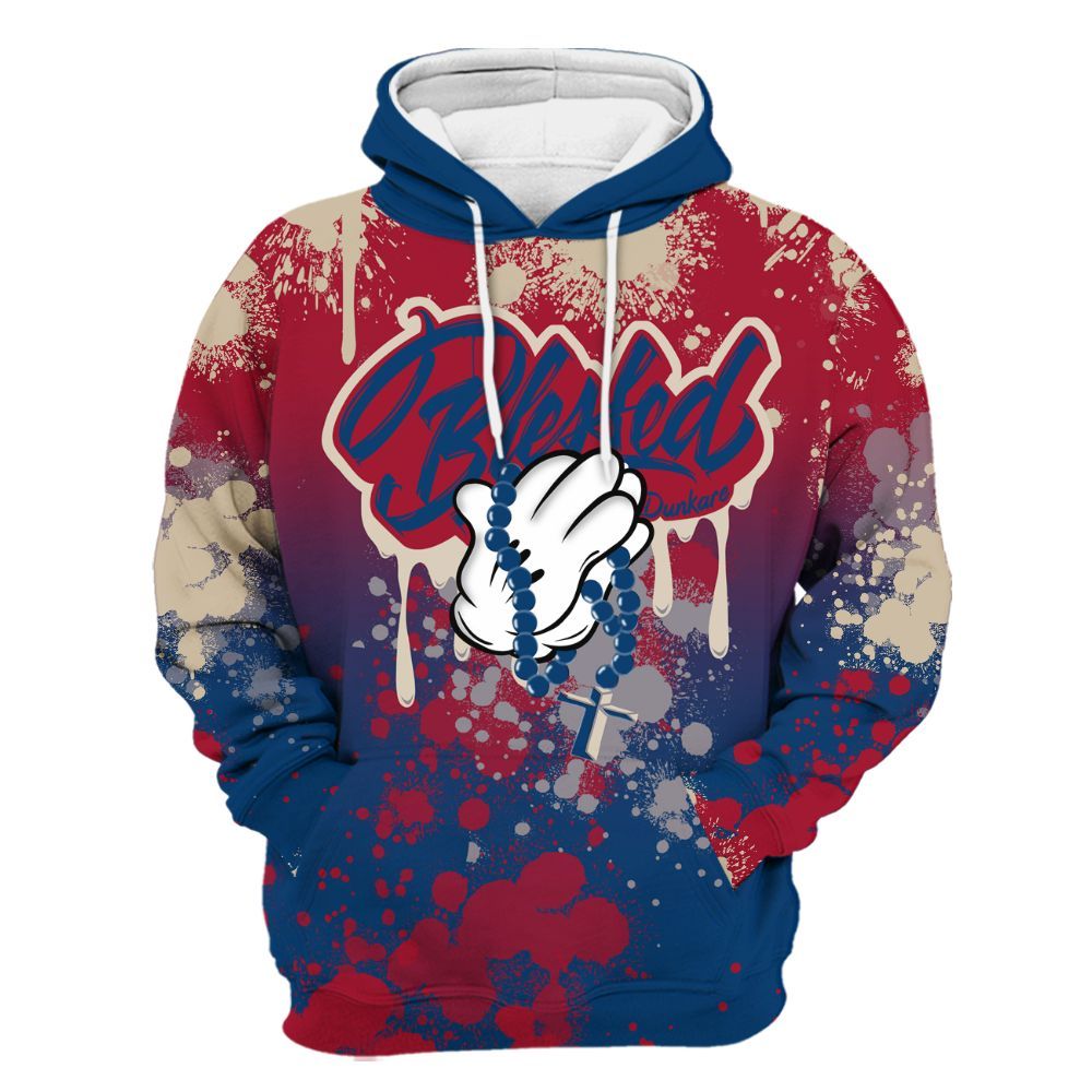 Hoodie To Match Rare Air 4s - God Blessed Ink Drip All Over Print