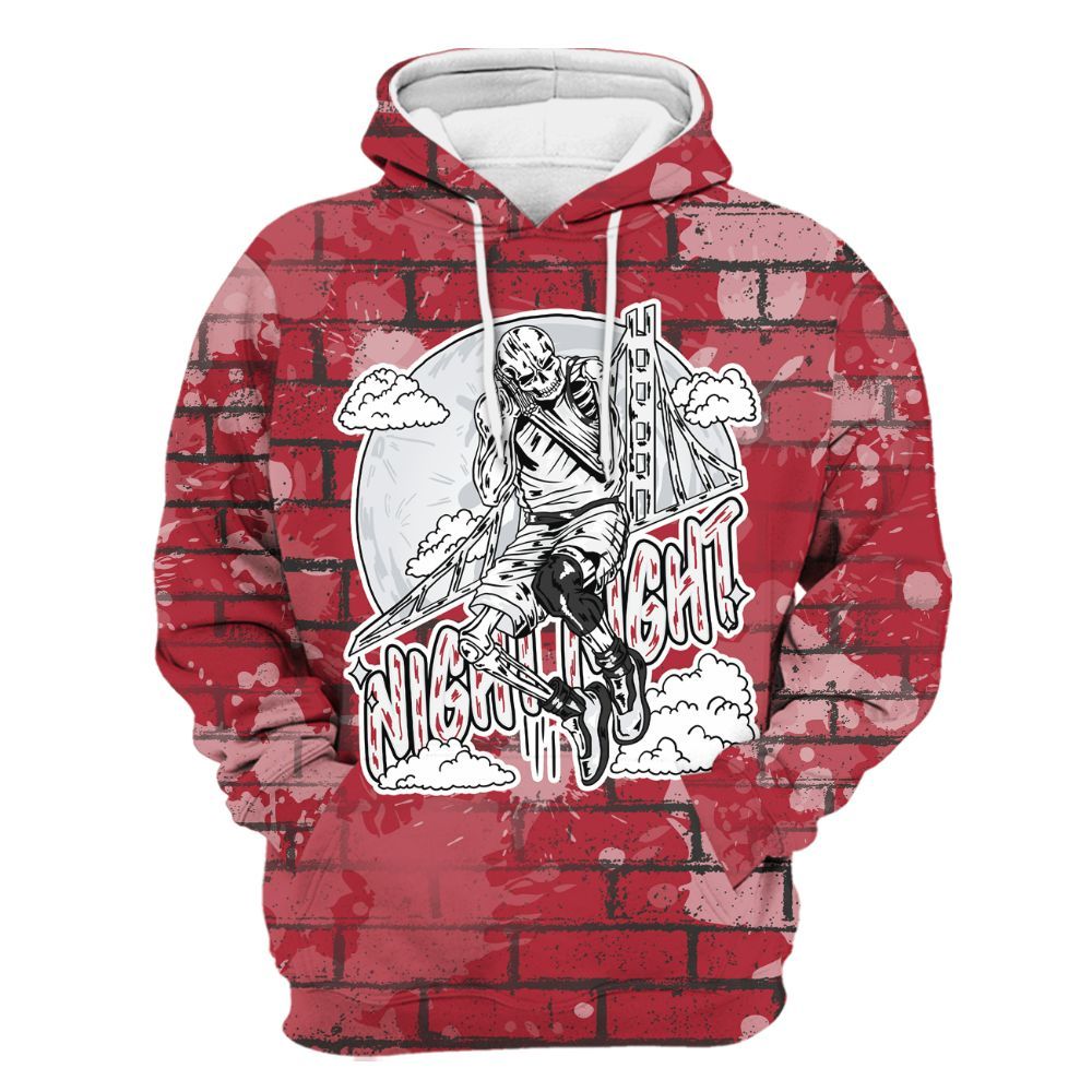 Hoodie To Match Black Toe 14s - Seeya Skeleton Brick All Over Print