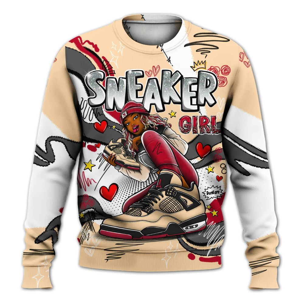 Sweatshirt To Match Retro Pizza GS 4s - Sneaker Girl With Shoes All Over Print