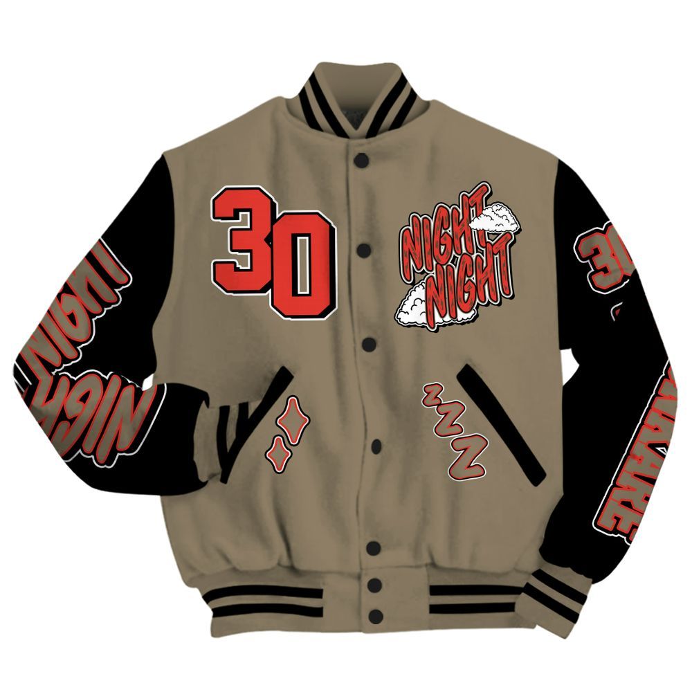 Varsity Jacket To Match Olive 9s - Seeya Skeleton All Over Print