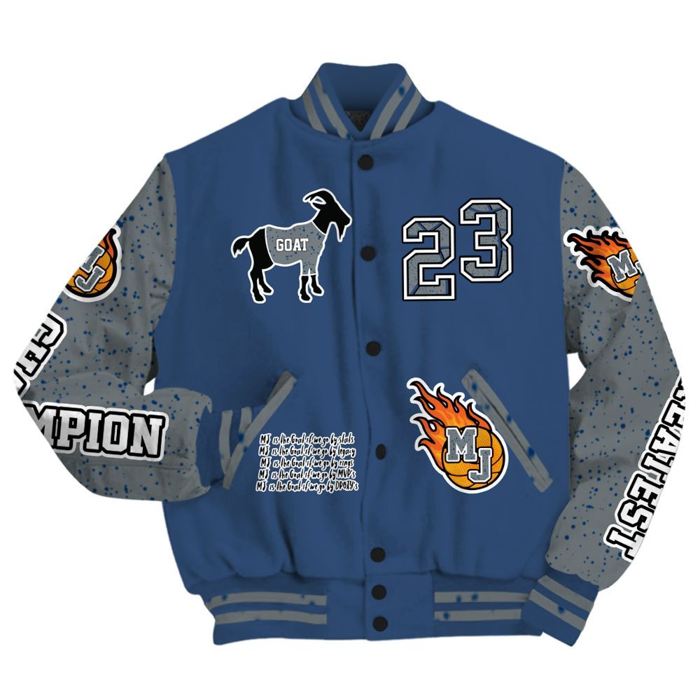 Varsity Jacket To Match Midnight Navy 4s - 23 G.0.A.T Jump Up Basketball All Over Print