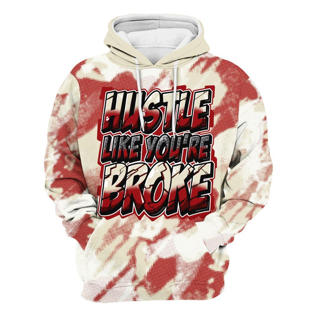 Hoodie To Match Cement Grey 3s - Hustles Like Broke Abstract All Over Print