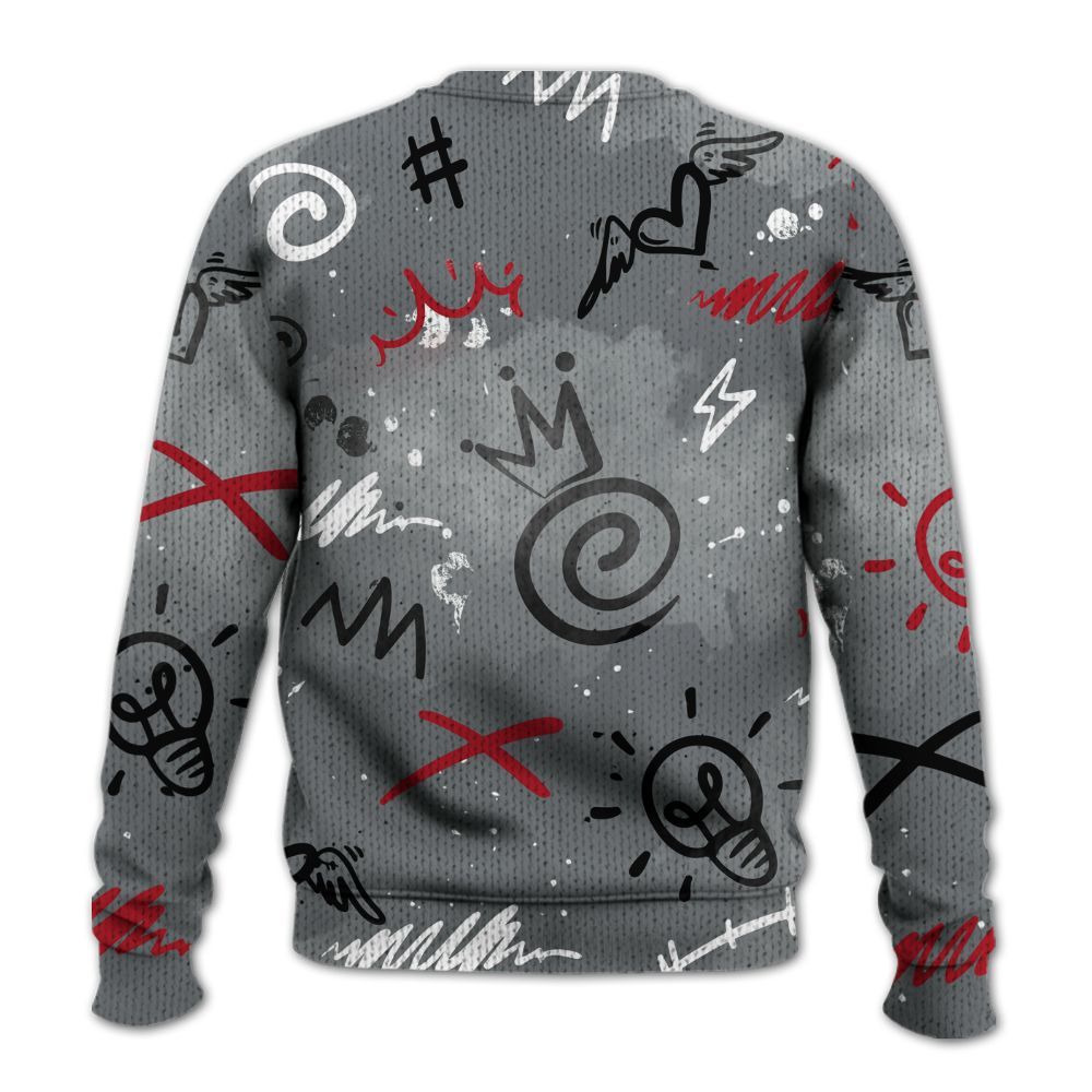 Knitted Sweater To Match Retro Fire Red 9s - Drip Been Di2ferent