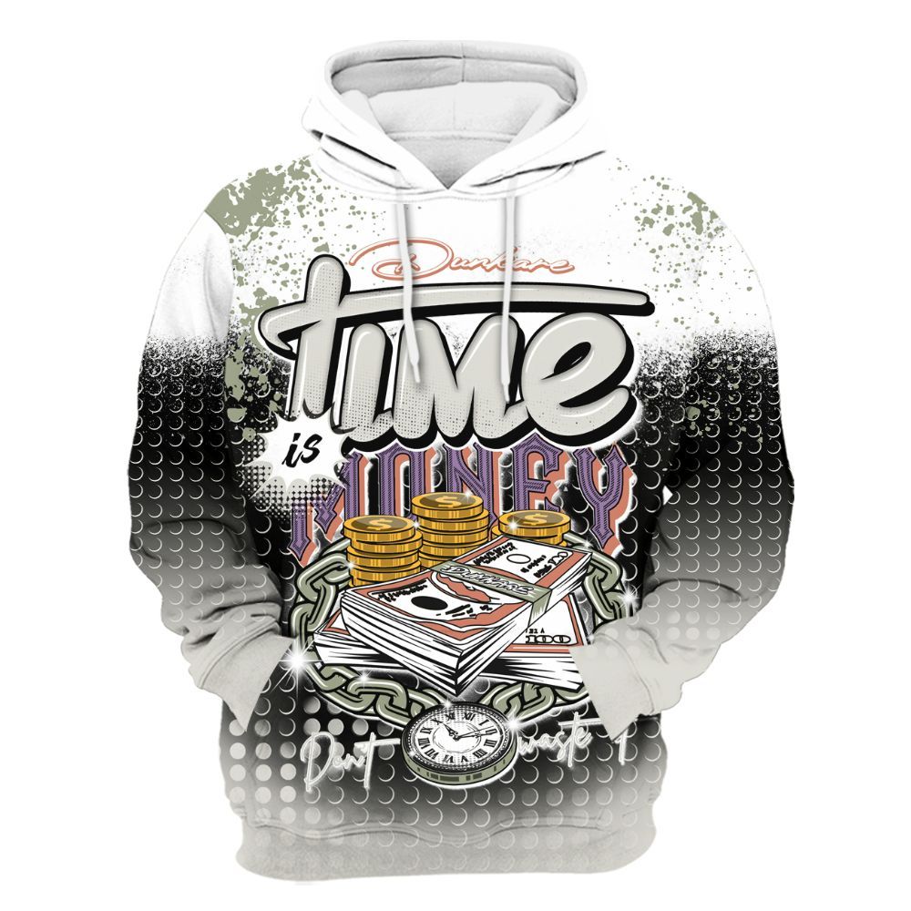 Hoodie To Match Dunk Low Floral Swoosh 2025 - Halftone Time Is Money All Over Print