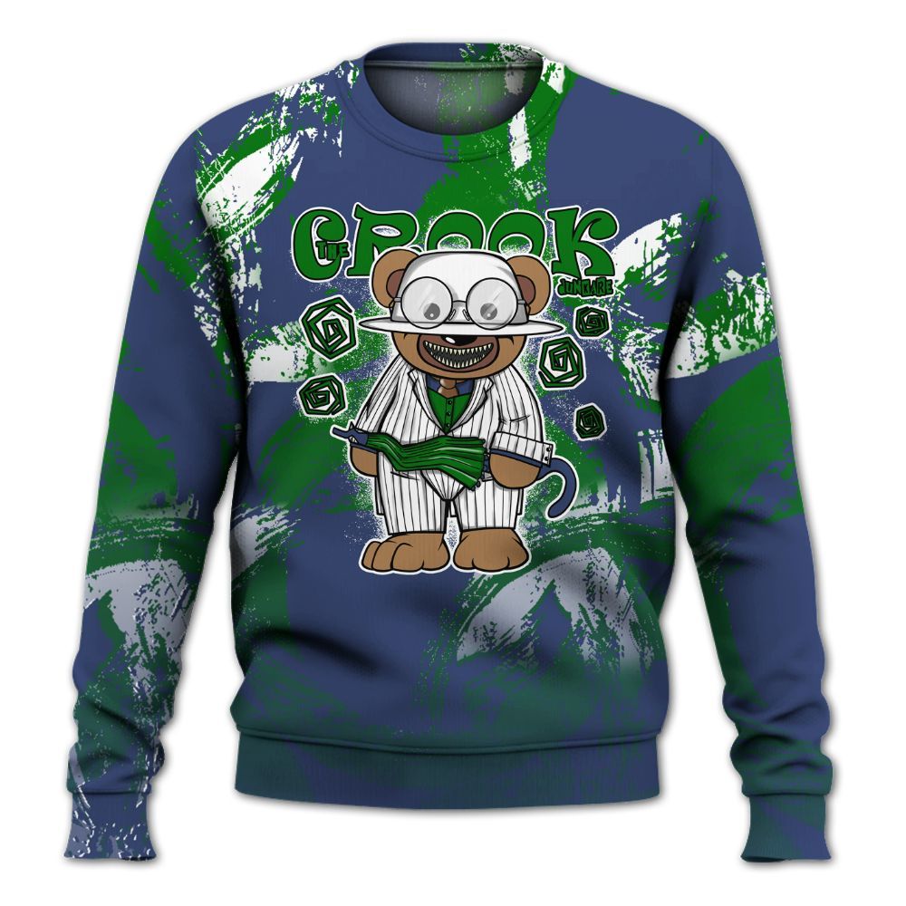 Sweatshirt To Match Midnight Navy 13s - Swindler Bear Circle Slpash All Over Print