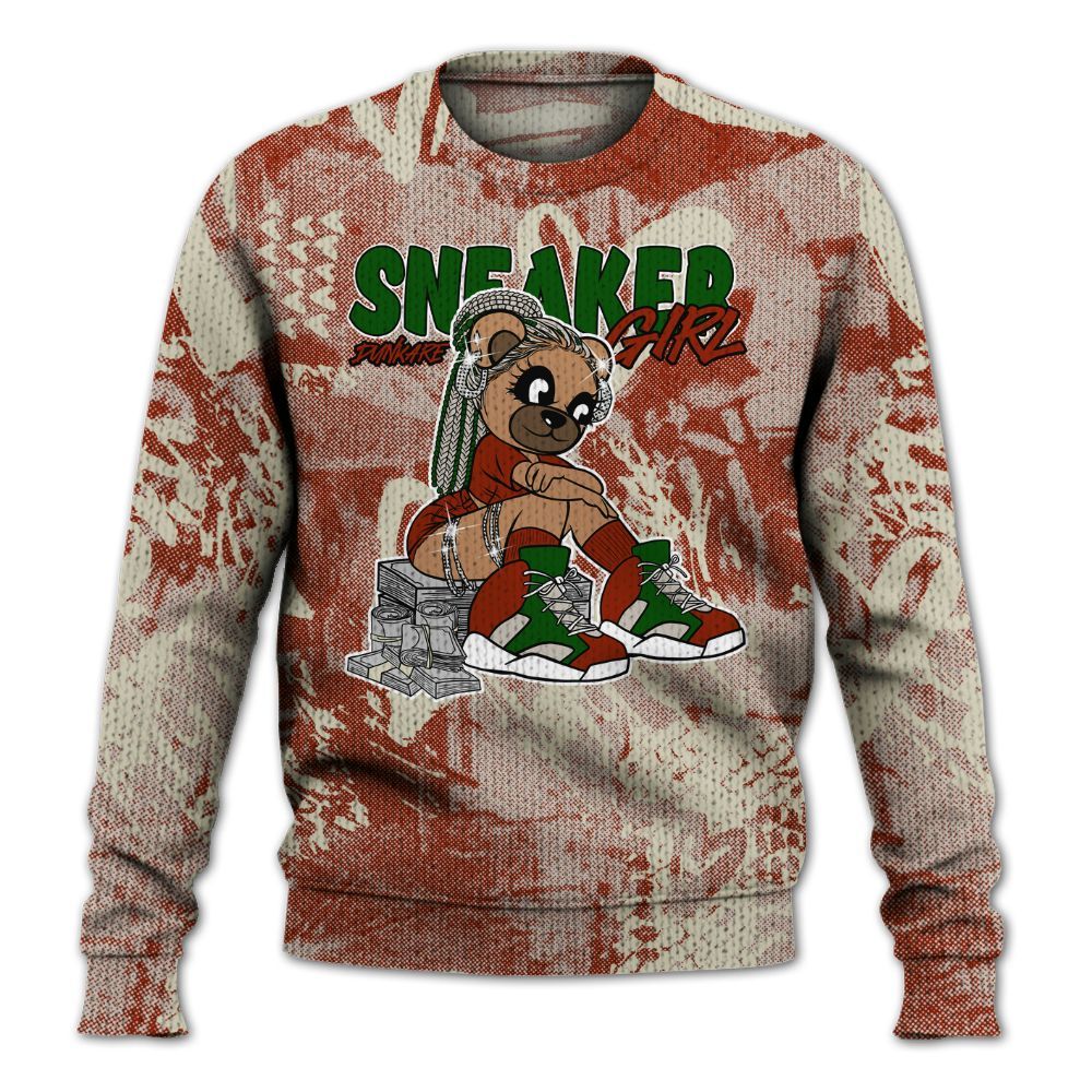 Knitted Sweater To Match El Grito 5s - Sneaker Girl Bear Heart Grunge