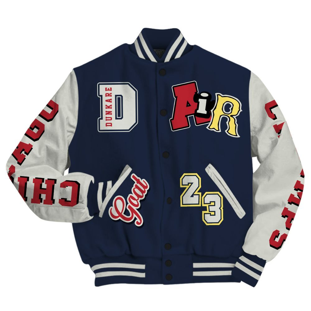 Varsity Jacket To Match Dunk Low COJP What The 2024 - AIR Number 23 GOAT All Over Print