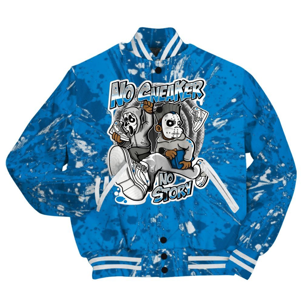 Varsity Jacket To Match Military Blue 4s Shirt - Sneakers Make Story Graphic Luxury All Over Print