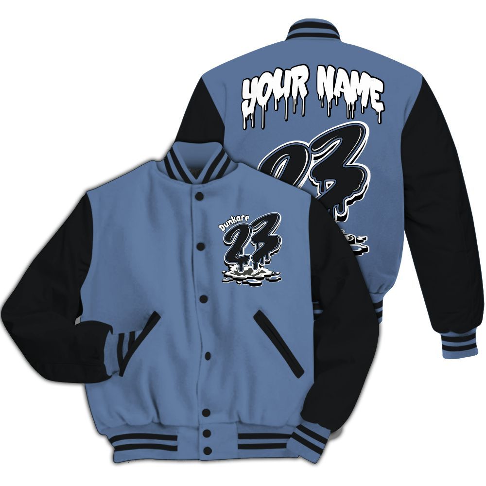 Varsity Jacket To Match Mid Space Jam 1s - Custom Name 23 Drip All Over Print