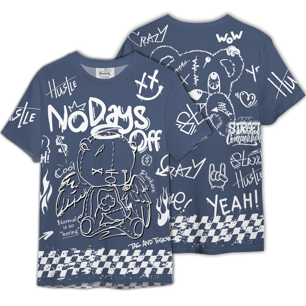Shirt To Match Low Diffused Blue 11s - Graphic No Days Off Shirt Outfit