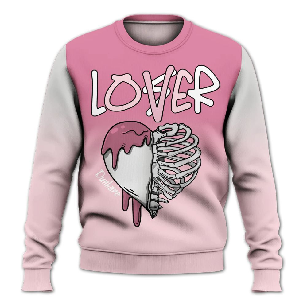 Sweatshirt To Match GS Pearl Pink 12s Shirt, Loser Lover Dripping All Over Print
