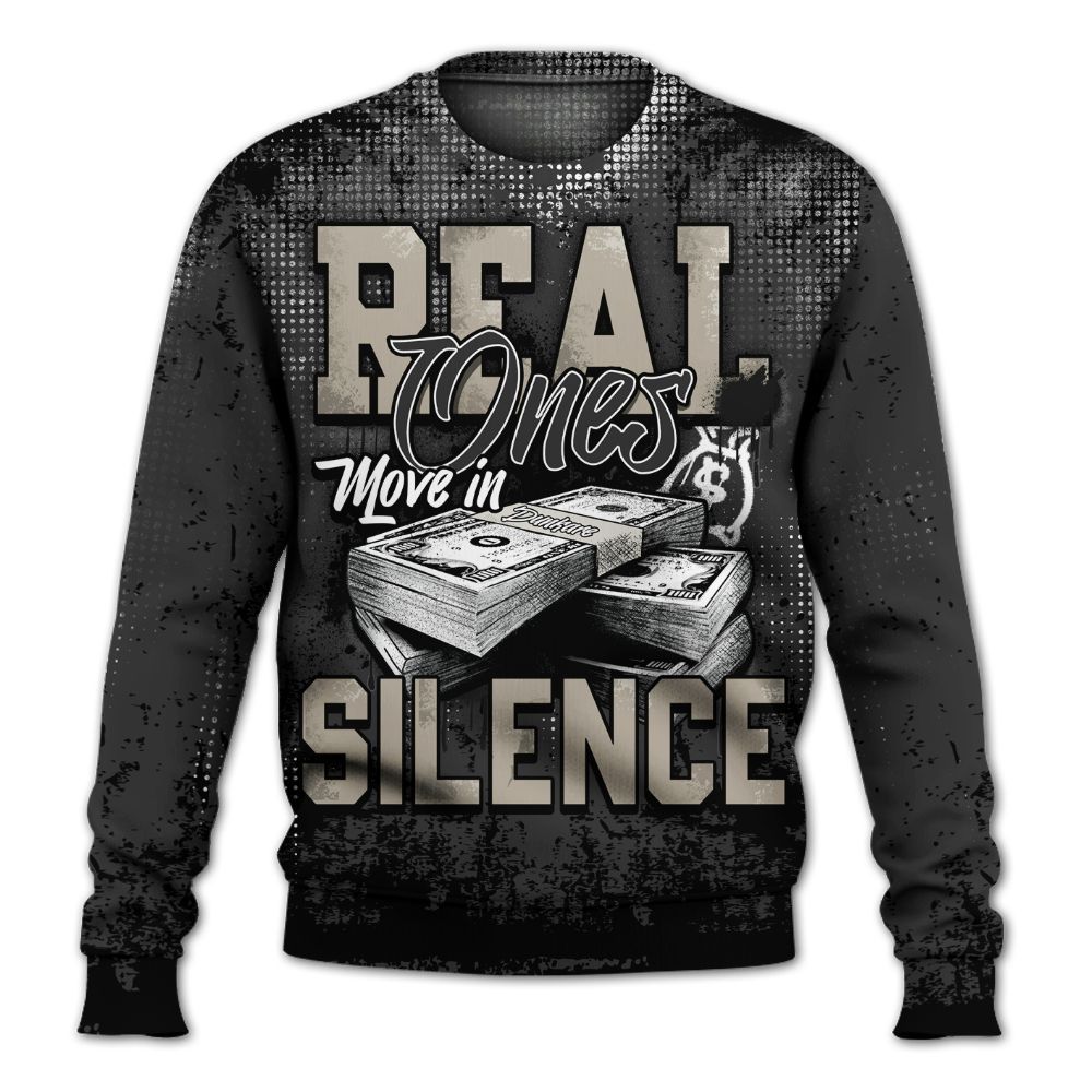 Sweatshirt To Match RM Light Bone 4s - Move In Silence Money Street Retro All Over Print