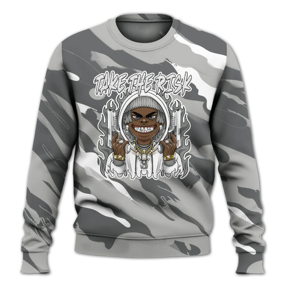 Sweatshirt To Match Retro Wet Cement 4s - Take The Risk Colored All Over Print