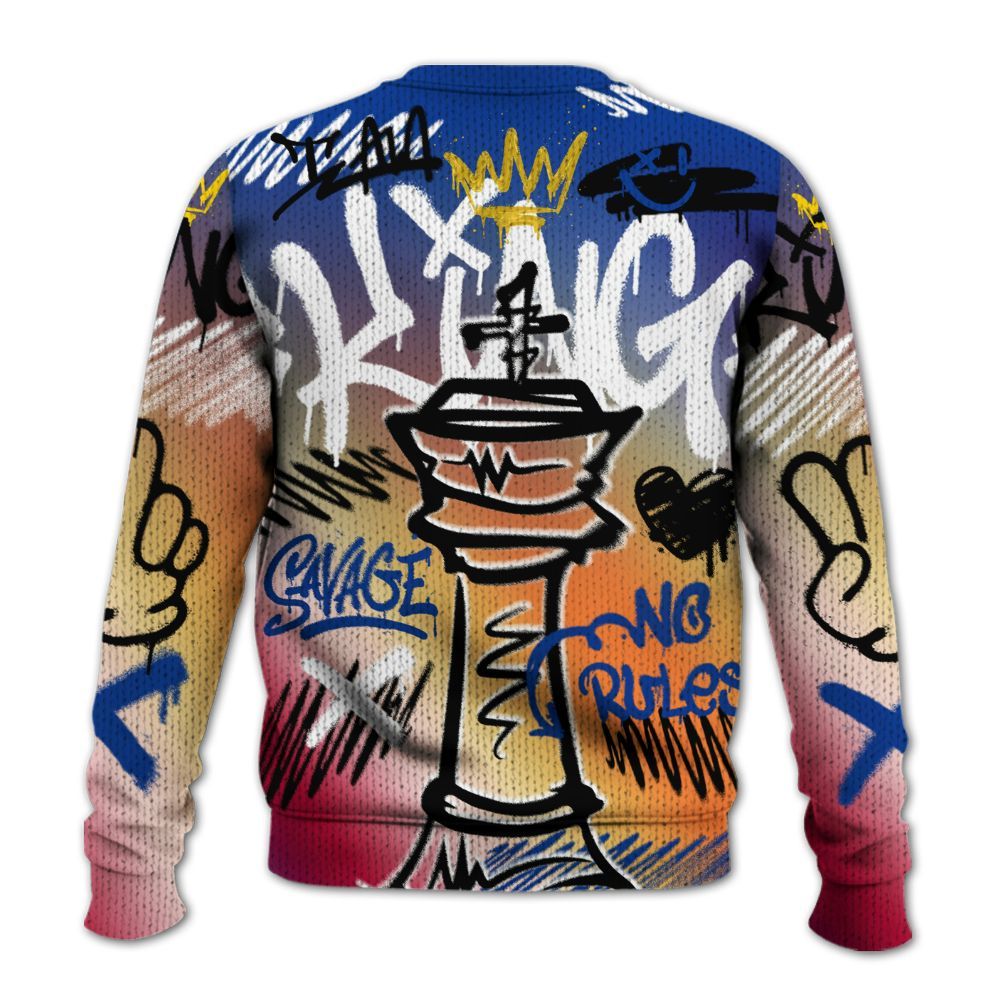 Knitted Sweater To Match Air Griffey Max Los Angeles 1s - Street King Chess Streetwear