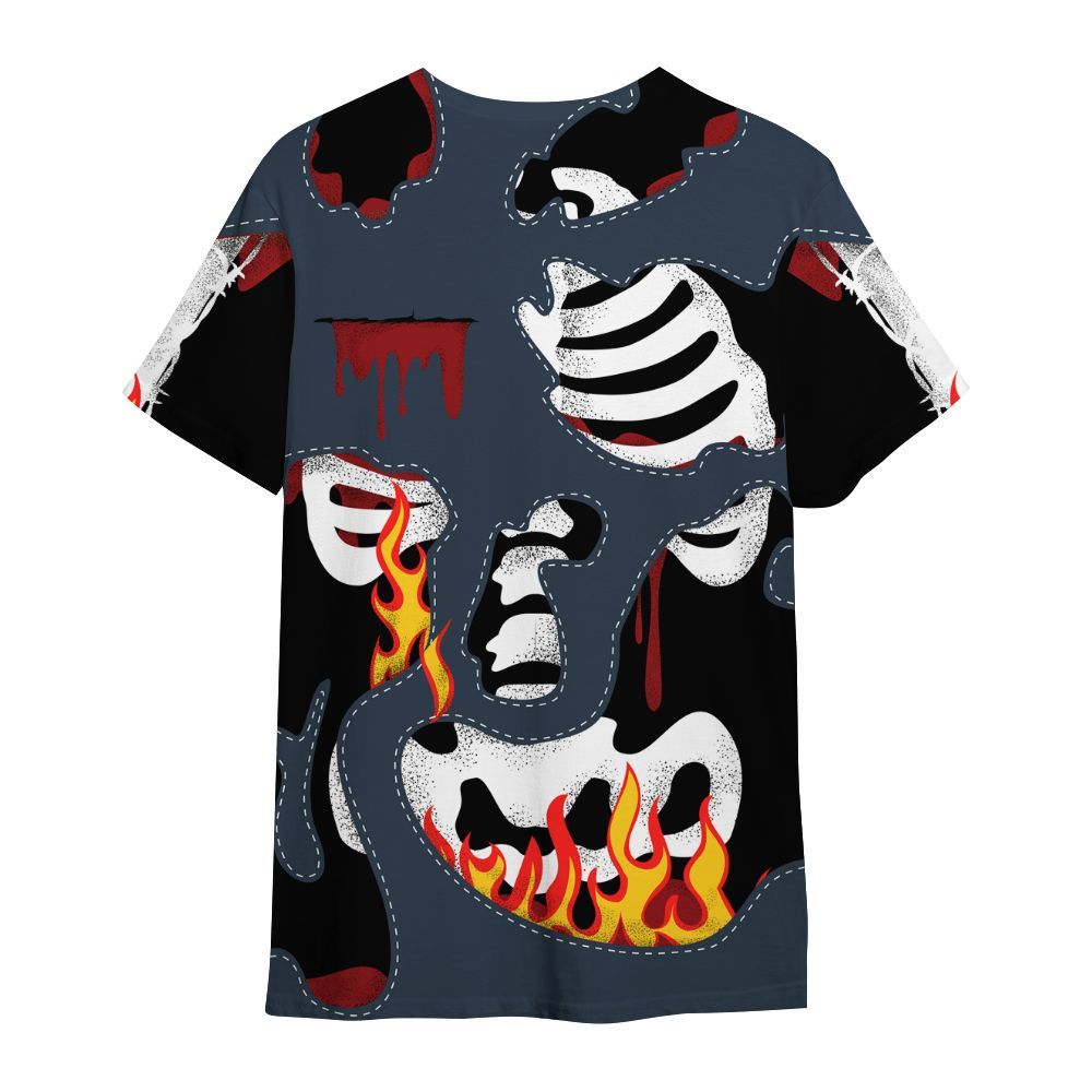 Shirt To Match Retro Olympic 6s - Skeleton Smile Flame Drip All Over Print