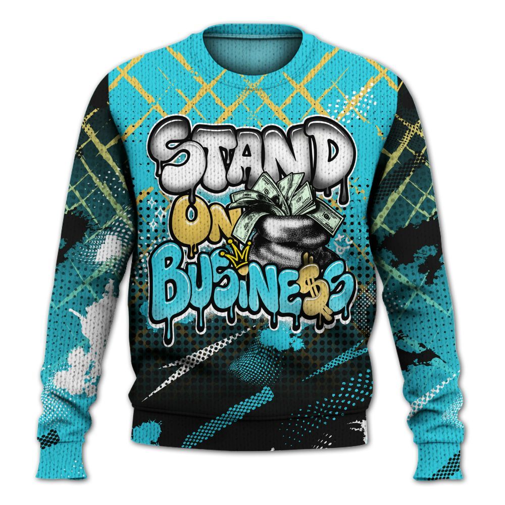 Sweater To Match Retro Gamma Blue 11s - Halftone Stand Business Dripping Graphic