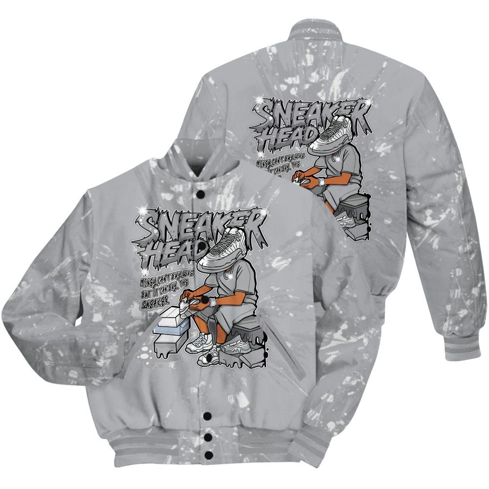 Varsity Jacket To Match Low OG Wolf Grey 1s Shirt - Sneakers Headache Graphic Luxury All Over Print