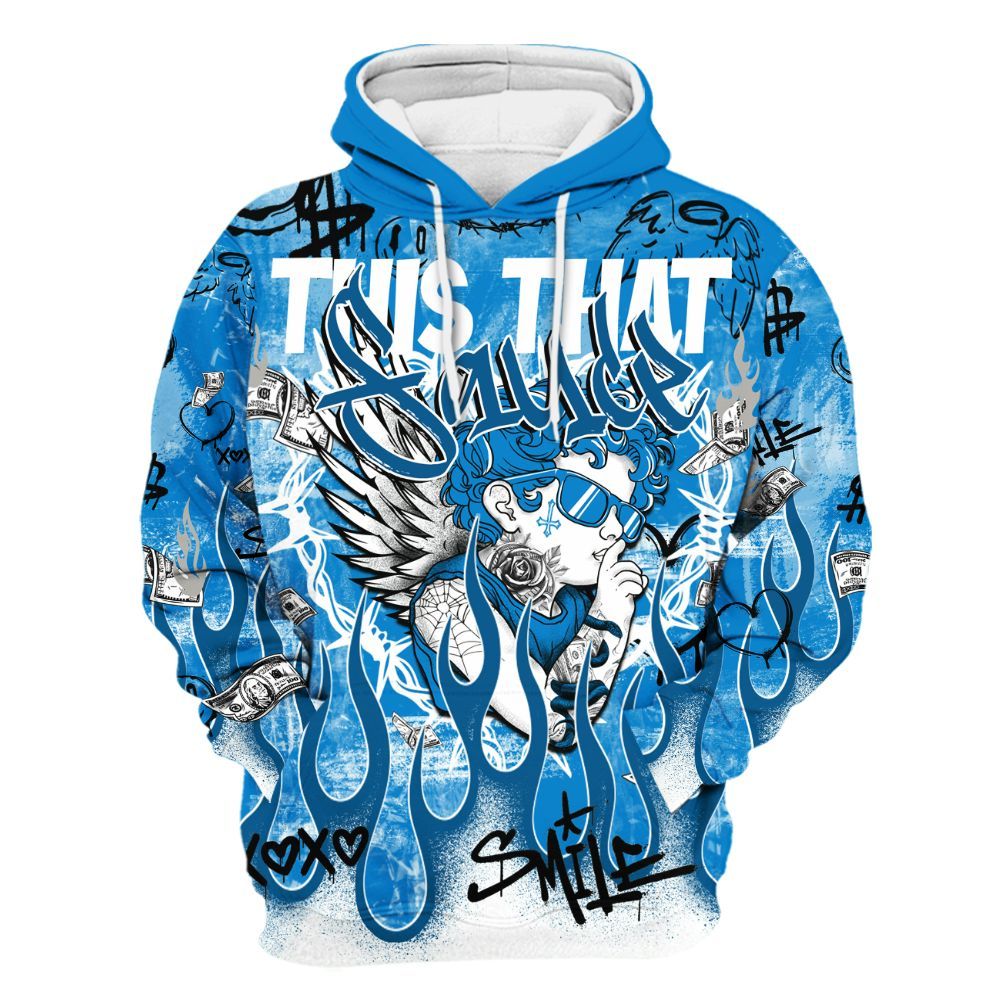 Dunkare Industrial Blue 4s Shirt, This That Sauce Angel Military Blue 4s All Over Print Unisex Hoodie