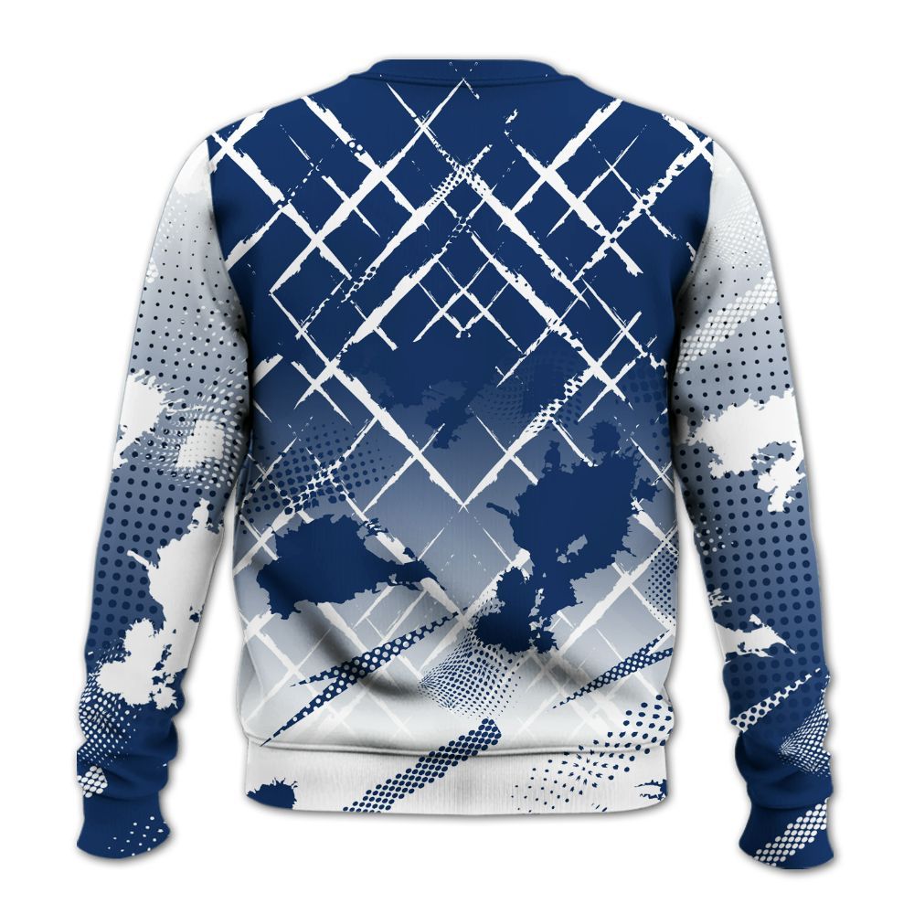 Sweatshirt To Match High OG Deep Royal Blue 1s - Halftone Stand Business Dripping All Over Print