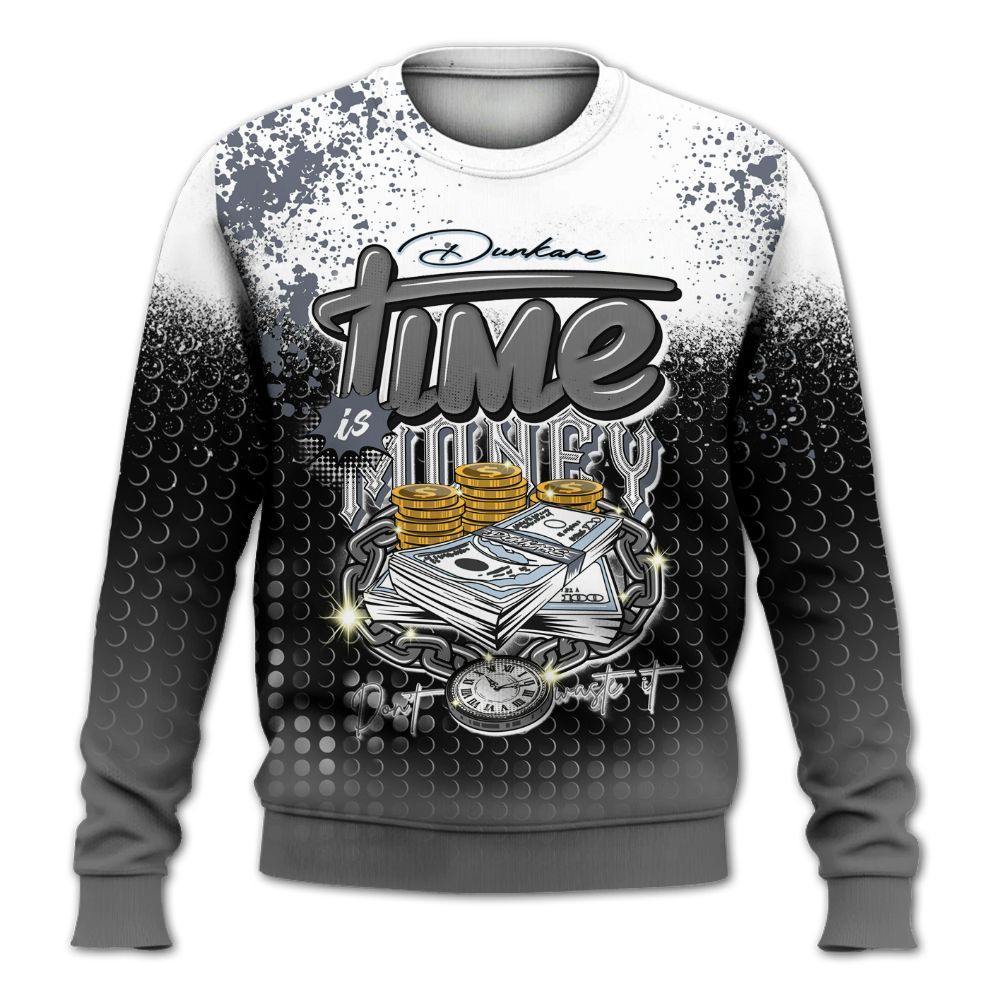 Sweatshirt To Match Cool Grey 6s - Halftone Time Is Money All Over Print