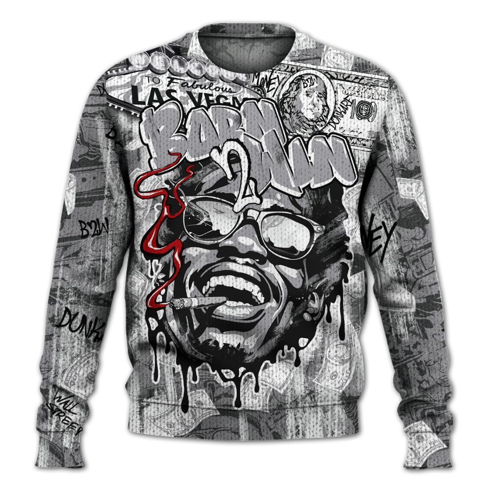 Knitted Sweater To Match Cement Grey 3s - Born To Win Money