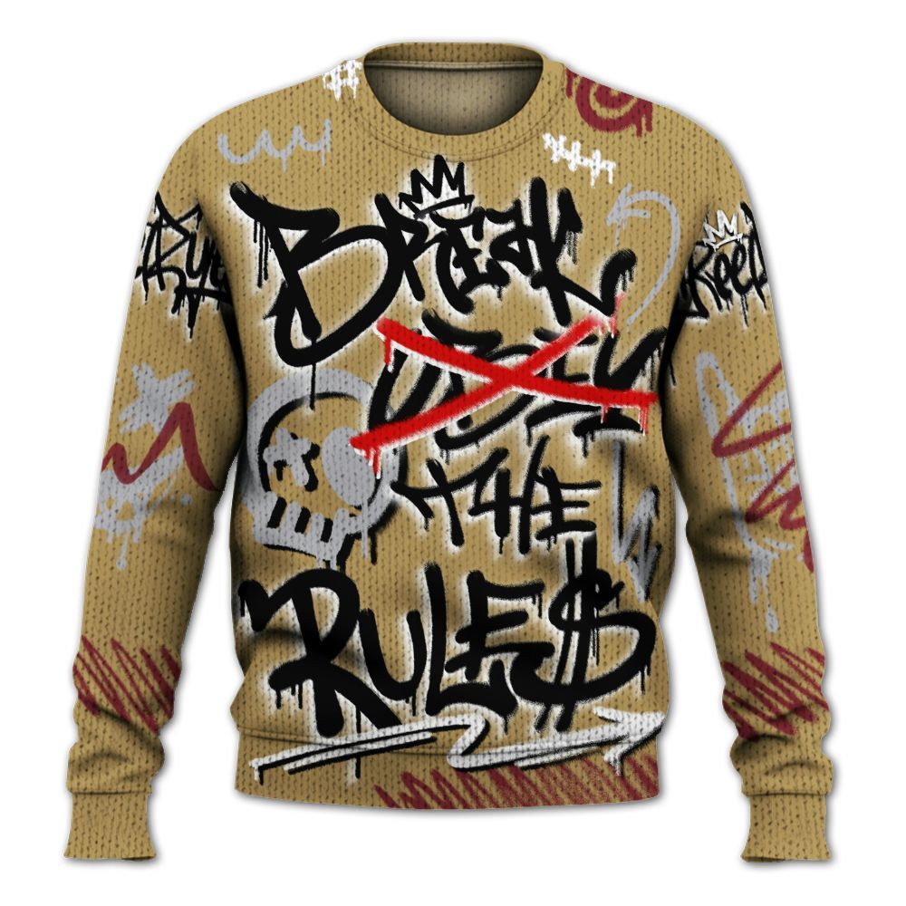 Knitted Sweater To Match Kobe 4 Gold Medal - Break Rules Streetwear