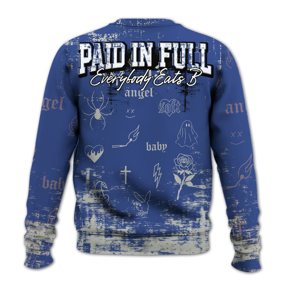 Sweatshirt To Match Low OG Voodoo Alternate 1s - Paid In Full Money Street Graphic All Over Print