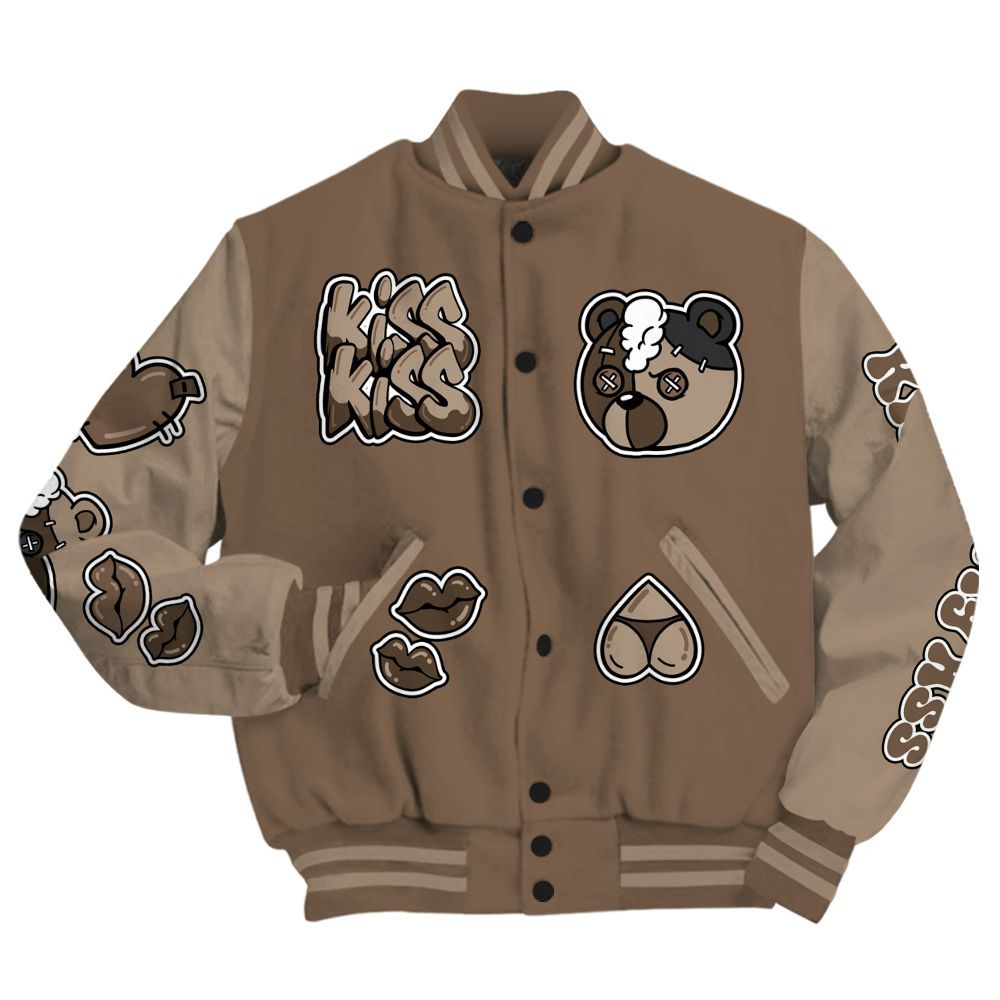 Varsity Jacket To Match Dark Mocha Jack - Kiss My Hugz All Over Print