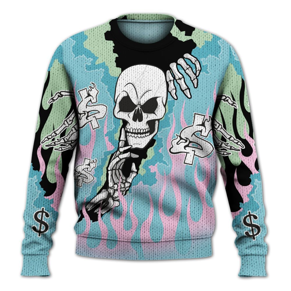 Knitted Sweater To Match SB Dunk Low Visty - Ones Move In Silence Graphic Trapped