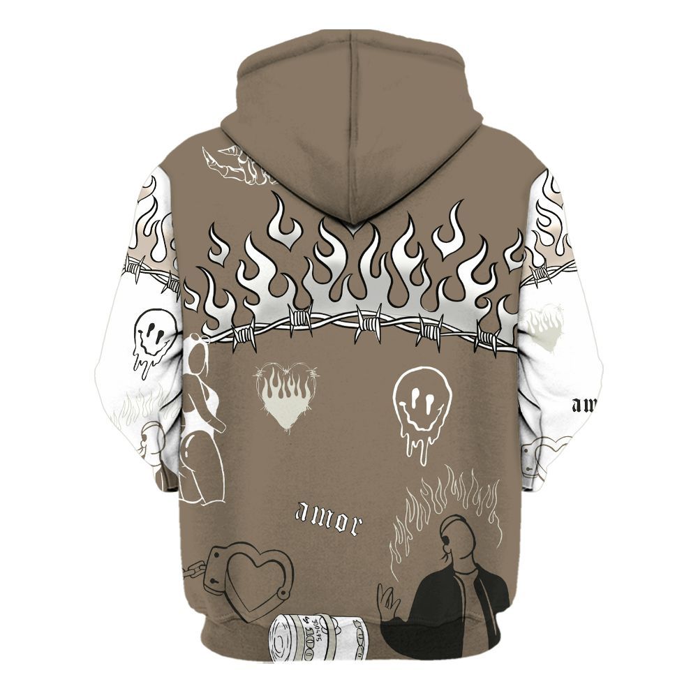 Hoodie To Match Low OG Dark Mocha 1s - Snake Trust No One All Over Print