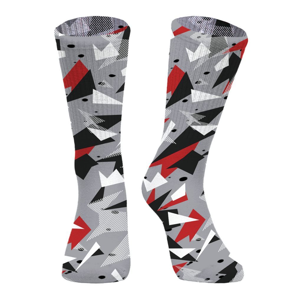 Sock To Match White Cement 4s, Geometric Abstract Graphic