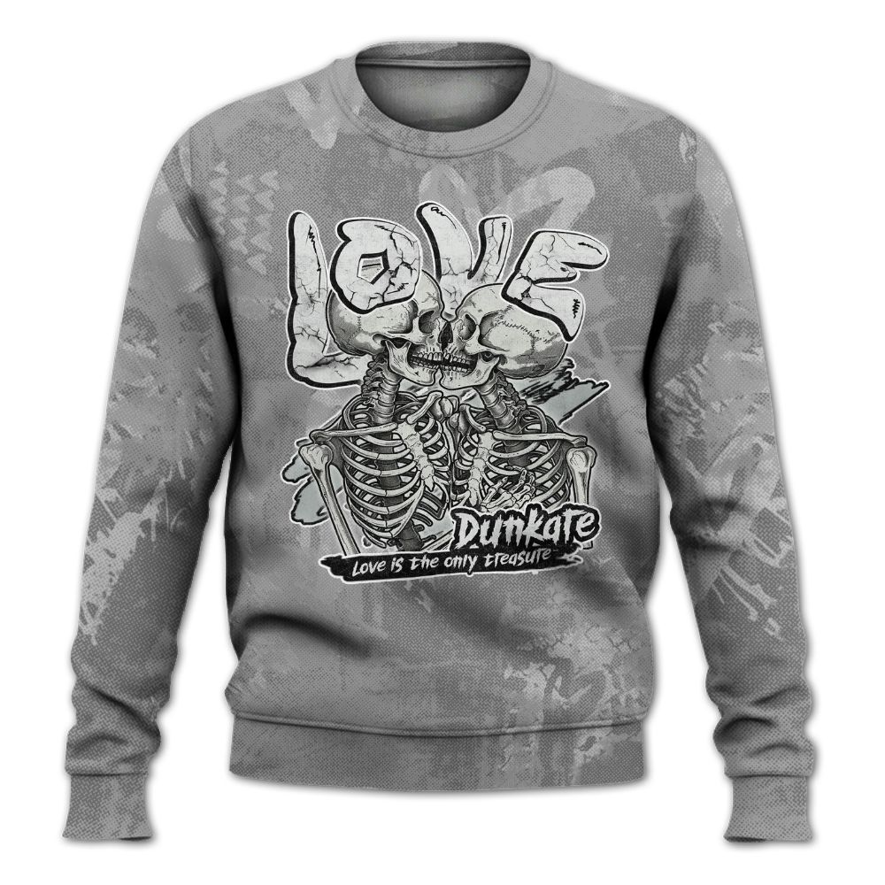 Sweatshirt To Match Black Wolf Grey 12s - Skull Love All Over Print